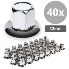 40x LKW Edelstahl Radmutterkappen 32mm Radzie...