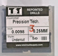 TCT REPOINTED DRILLS UCY 87 0.0098" DIA 0.217" FLUTE LOT OF 50 