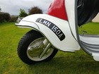 Lambretta Vespa Vinyl Curved vintage Number Plates Black & Silver
