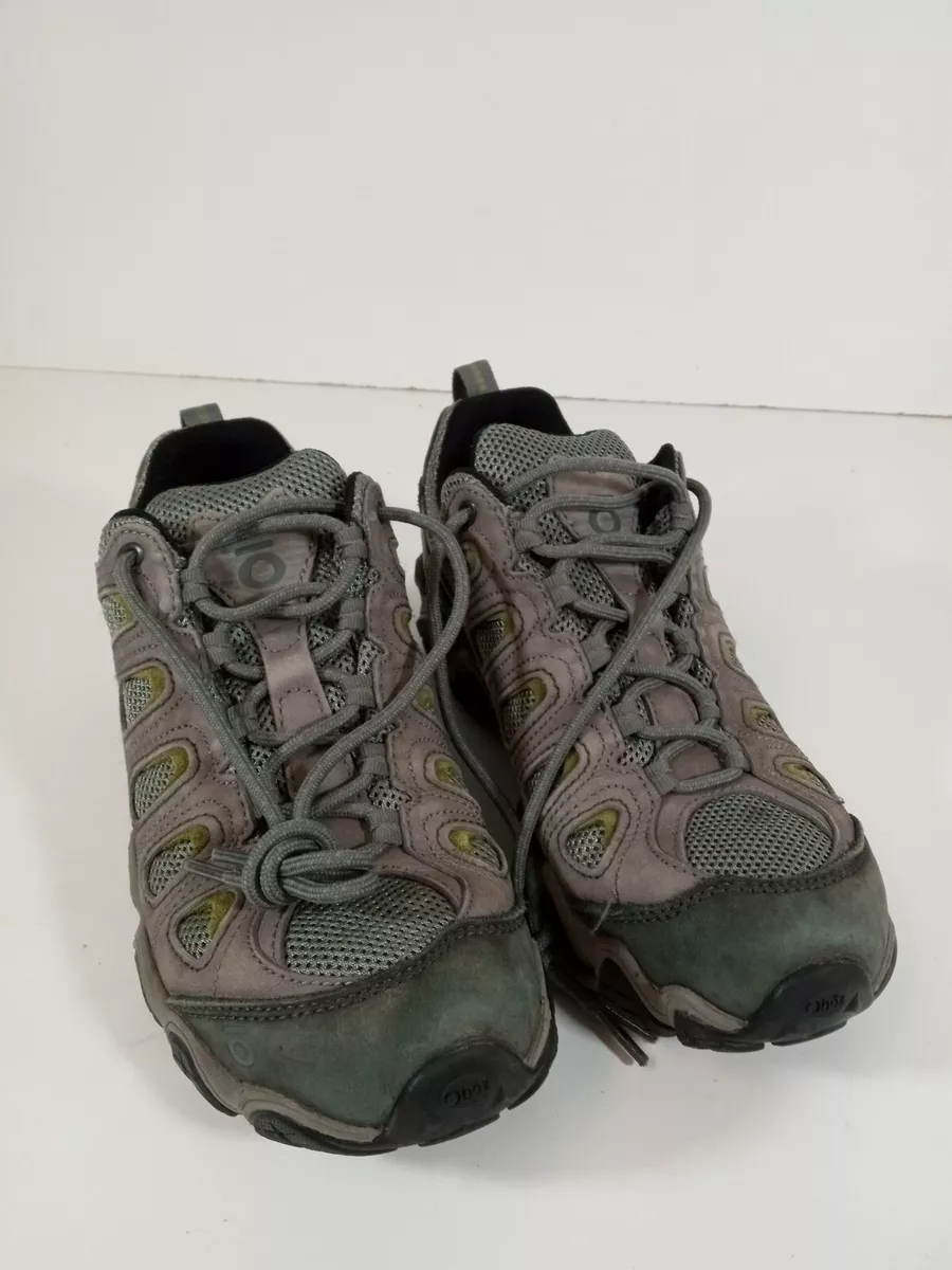Oboz Sawtooth Hiking Shoes Mens Size 8 Wide Brown Leather Mesh Lace Up Sneaker