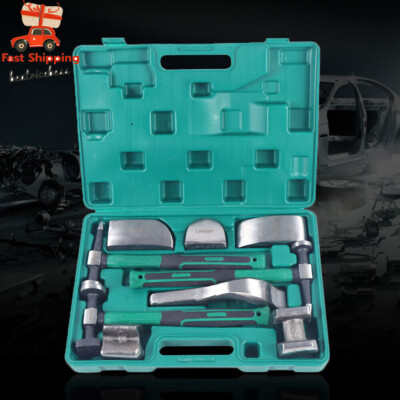 9pcs Set Hand Car Auto Body Work Hammer Fender Tool Dent Crowbar Repair Kit NEW