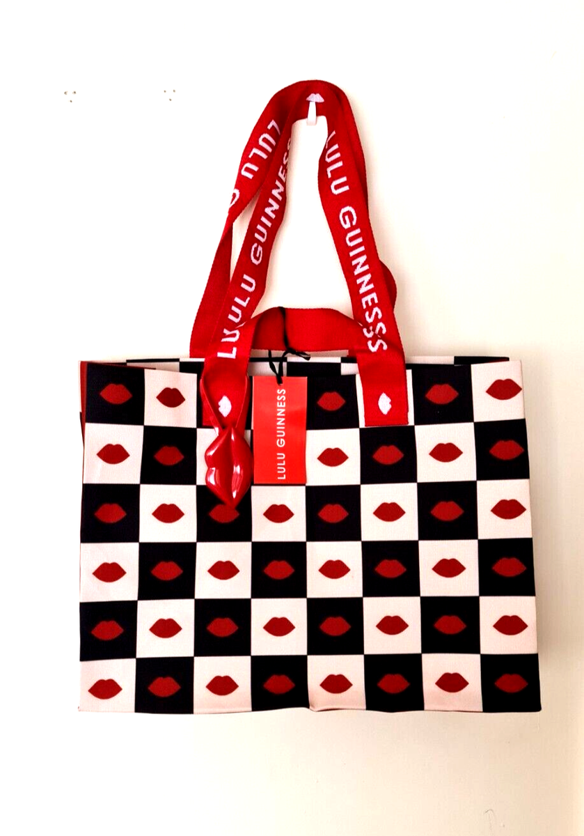 Lulu Guinness Checkered Tote Shopping Bag - Limited Edition