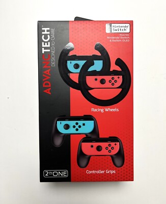 Nintendo Switch & OLED Accessories Steering Wheel And Controller Grips 2 In 1