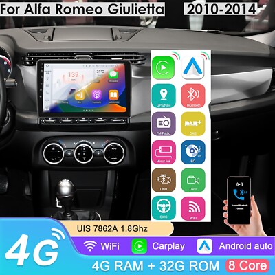 Autoradio Android 13 Per Alfa Romeo Giulietta 2010-2014 - Schermo 9 Pollici Touch, 8 Core, Wireless CarPlay E Android Auto, 4G GPS - Foto 8