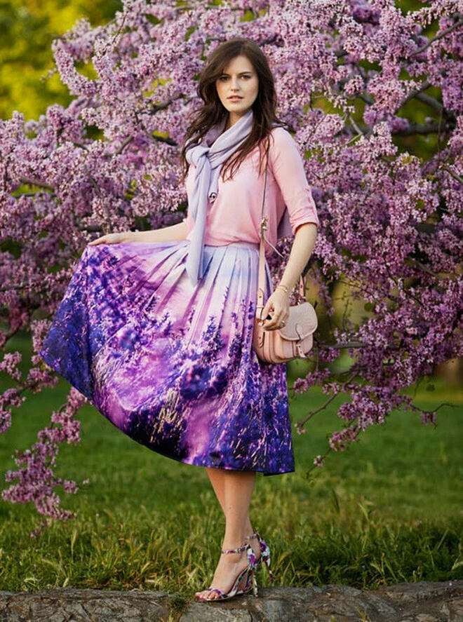 Chicwish Endless Lavender Midi Skirt Size Small CR009 ii 11