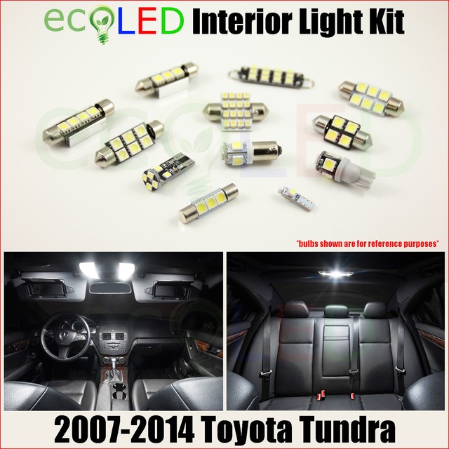 Fits 2007-2014 Toyota Tundra WHITE LED Interior Light Package Kit 17