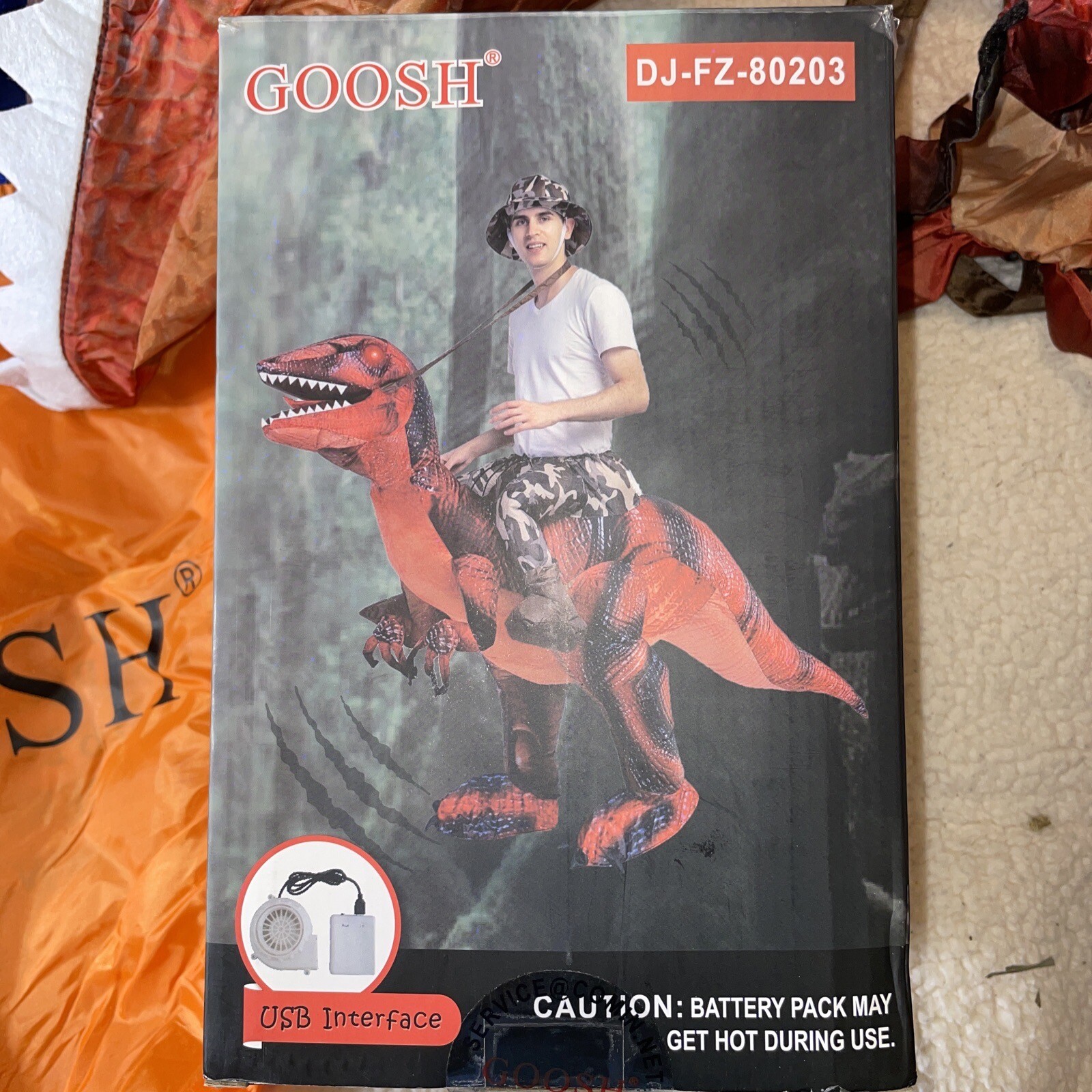 Ride On Red Raptor Inflatable Dinosaur Costume Adult … Gem