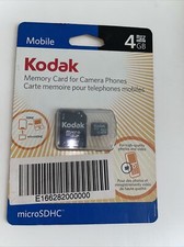 Kodak Memory Card for Camera Phones 4GB Micro SDHC Adapter New