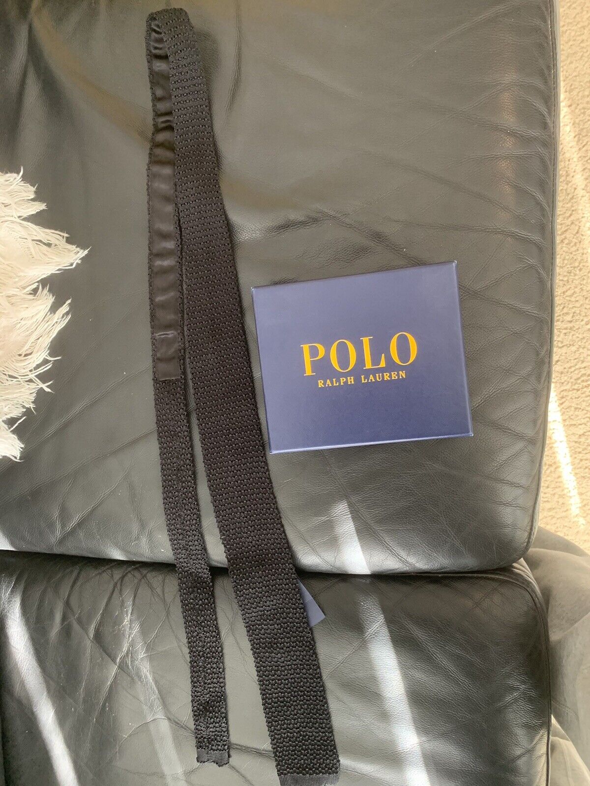 Polo Ralph Lauren Mens Knit Black Neck Tie Silk