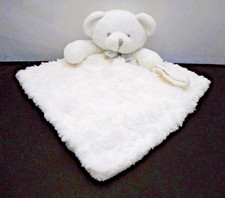 Blankets  Beyond White Bear Baby Security Blanket Pacifier Holder Plush Swirls