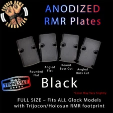 Black ANODIZED - RMR Cover Plate for Glock Slides Trijicon Holoson Swampfox