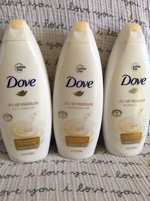 3* Dove Nourishing Body Wash, Dry Oil Moisture Infused With Moroccan & Argan Oil