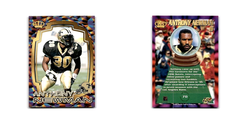 Anthony Newman 1997 Pacific #70 New Orleans Saints Football Card NM - Image 3 of 3