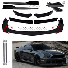Glossy Black Front Bumper Lip Splitter Lower Spoiler Body Kit Fits Ford Mustang