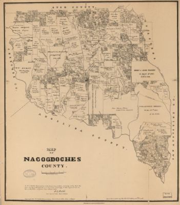 20'' x 24'' 1881 Map Of Nacogdoches County Real Property Landowners