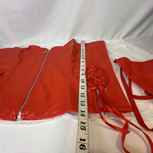 Fun Punk Corset Skirt Thong Set Lace Up Sexy Role Play Club Rave 3 PC 6X Plus Sz - Picture 11 of 12