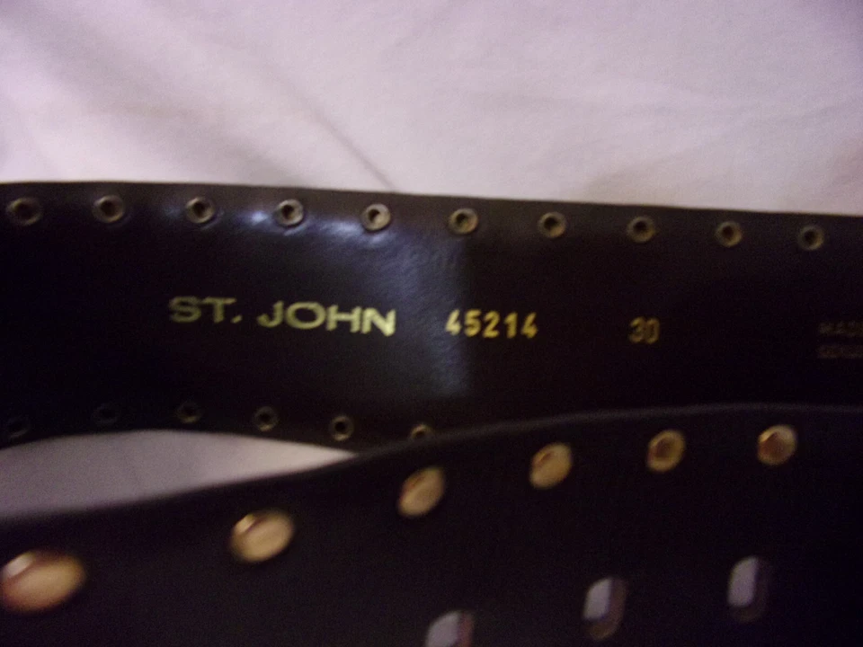 St. John Large Brown Leather  gold Studded Belt 30 Lovely Statement  Belt - Image 3 of 4