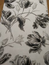Laura Ashley Gosford Charcoal Curtain Fabric - Remnant/Craft piece