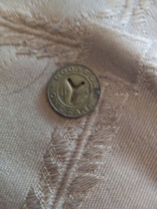 One  Vintage New York City Transit Tokens ("Small Y") PREOWN V.G.