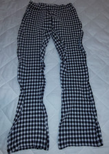 Urban Outfitters Women's Black and White Check Flared Pant Trouser. Size M. Bg45