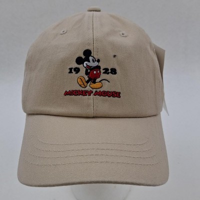 Mickey Mouse Disney Hat Cap Strap Back One Size F Beige Baseball 1928