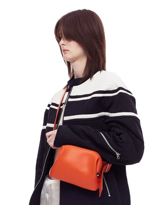 OSOI Pecan Brot Bag #CARROT RED# Leather Crossbody Messenger K-Brand