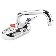 Silver Series Wall Mount Kitchen Faucet 4" Center 6"  1/2" Inlets Chrome NSF