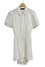 FTF Fashion to figure women's eyelet shirt dress white open back size 1X