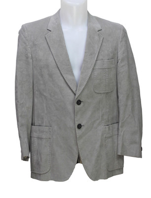 Vintage Peters Lyon's Hudson's Men's Blazer Jacket Suede Gray Size 40R