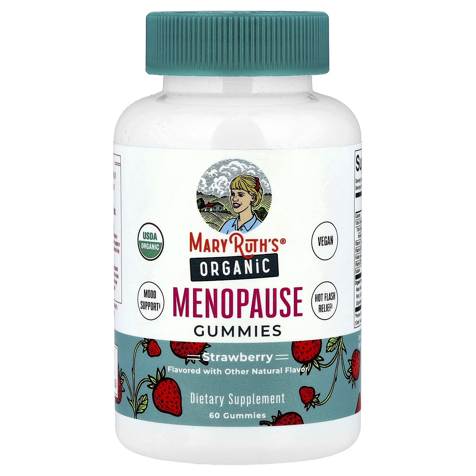 Organic Menopause Gummies Strawberry 60 Gummies 6090₽