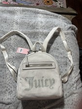 Juicy Couture White Logo Backpack Zip Gold Ha...