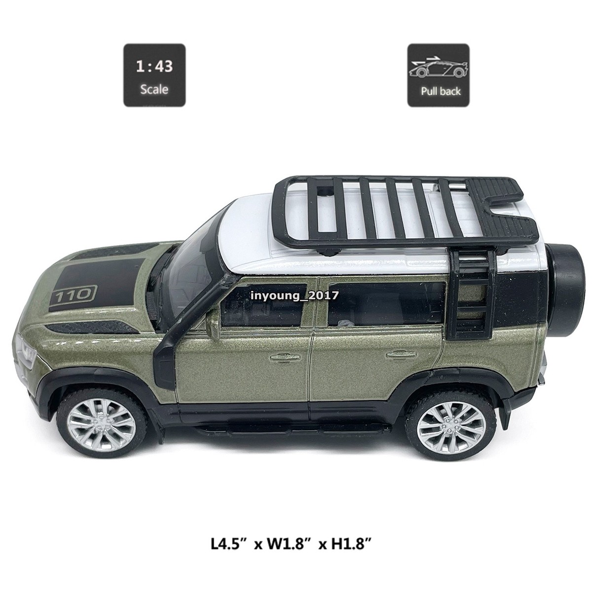 1:43 Land Rover Defender 110 Model Car Diecast Toy Cars Pull Back