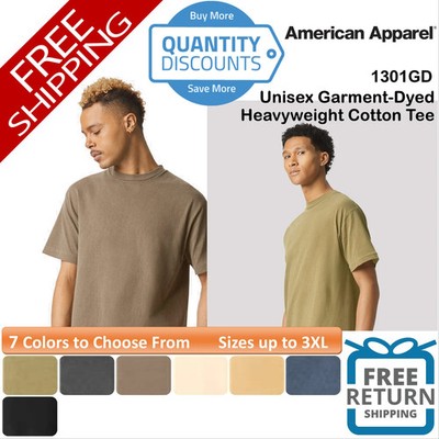   American Apparel Garment-Dyed Heavyweight Cotton Tee Up To 3XL 1301GD