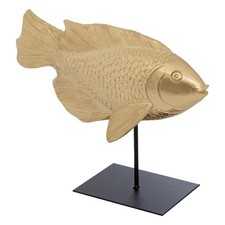 Statuette Poisson en Résine "Océane" 25cm Doré