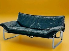 80er IKEA John Bertil HÄGGSTRÖM Vintage Ledercouch Couch BORKUM Chrom Easy Chair