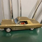 Vintage 1960s Bandai Cadillac Car 10.5" Friction Drive Japan Toy Gold Tone