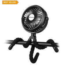360 Adjustable Stroller Fan - Lightweight, Battery-Powered, and Safe for Baby