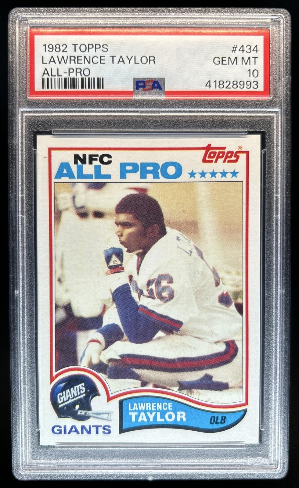 1982 Topps Lawrence Taylor Rookie RC #434 Giants PSA 10 GEM MINT view 1