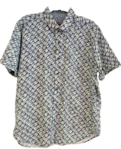 Robert Graham Shirt Men's XL Button Up Abstract Short Sleeve Classic Fit Cotton image 2