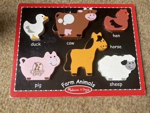 Melissa & Doug Farm Animals wooden chunky puzzle
