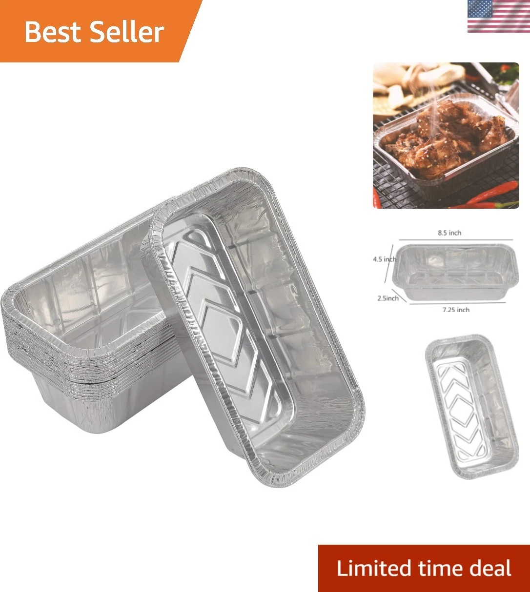 Loaf Pans [25 Pack] 2Lb Heavy Duty Disposable Aluminum Foil Bread Tins Stand...
Opens in a new windo