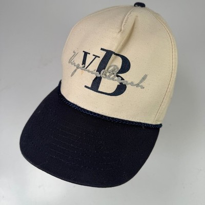 Mohr's VB Virginia Beach Strapback Hat Men's One Size Cream Navy Cap