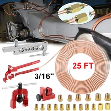 Brake Line Repair Kit 3/16 25ft Pipe Single Flaring Tools 20 Nuts Fittings NEW