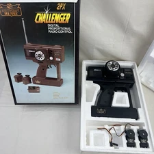 RC Remote Control Vtg HI-TEC ARISTO-CRAFT CHALLENGER-2PX TRANSMITTER & Servos
