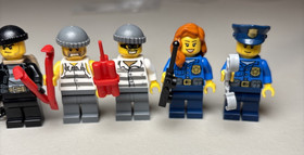 Lego City 60047 Police Station All 7 Minifigures Collection Officers Bandit