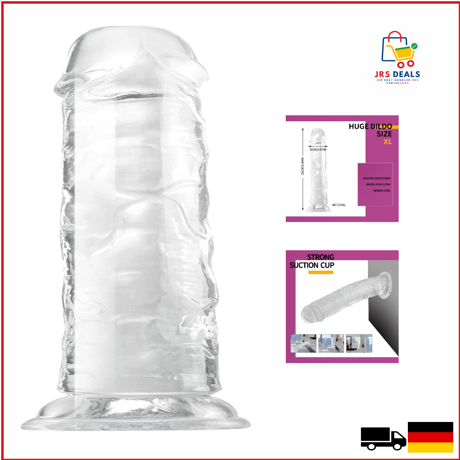 Realistischer Dildo 25cm Saugnapf G-Punkt Stimulation