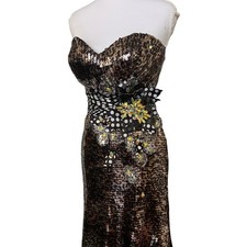 slim fit dress slacks Drop A Glint Embellished Mini Dress in Gold main image 1