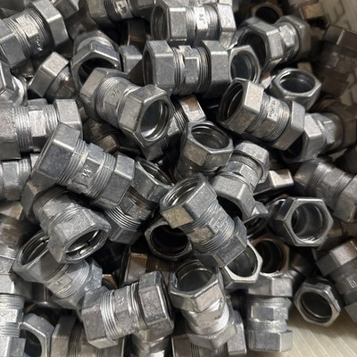100 Pack YL USA 3/4  EMT Conduit Compression Coupling Fitting, Concrete Tight