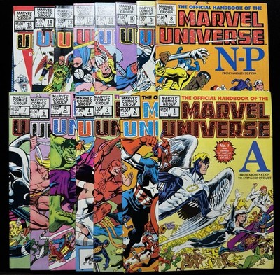 The Official Handbook Of The Marvel Universe 1-15 - Full Set - Bronze Age 1983