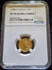 1988 P $5 AMERICAN GOLD EAGLE 1/10OZ NGC PF70 ULTRA CAMEO FLAWLESS 10/10